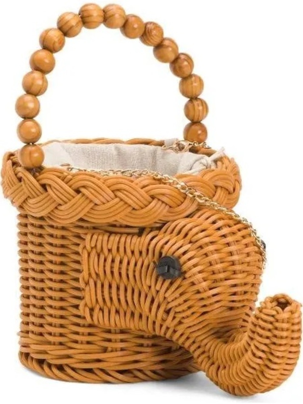 Tommy Bahama Tan Woven Elephant Crossbody Basket Bag